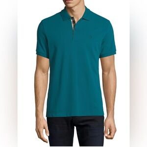 Burberry Cotton-Pique Polo - Teal